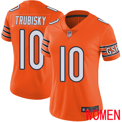 Chicago Bears Limited Orange Women Mitchell Trubisky Alternate Jersey NFL Football #10 Vapor Untouchable